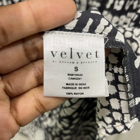 Velvet by Graham & Spencer Patterned Button Down Shirt Dress Grey & Cream Sz S - Picture 8 of 11